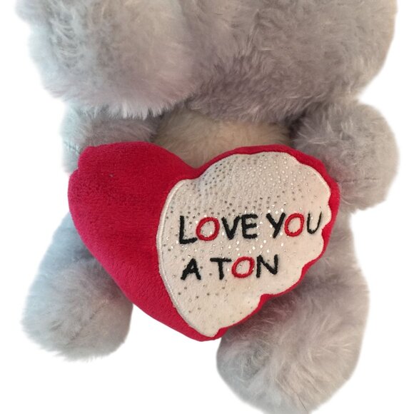 Walgreens Gray Elephant Plush 11" Love You A Ton Heart Valentine Stuffed Animal - Picture 2 of 7